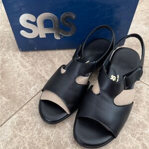 SAS Lisette Woven Black Sandals
